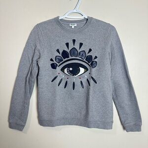 Kenzo Gray Sweater with Blue Eye Design